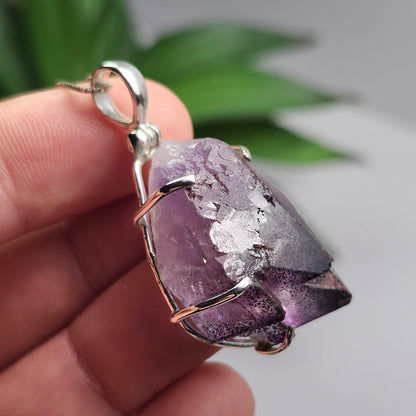 Thunder Bay Amethyst Crystal Pendant, Sterling Silver Amethyst Necklace