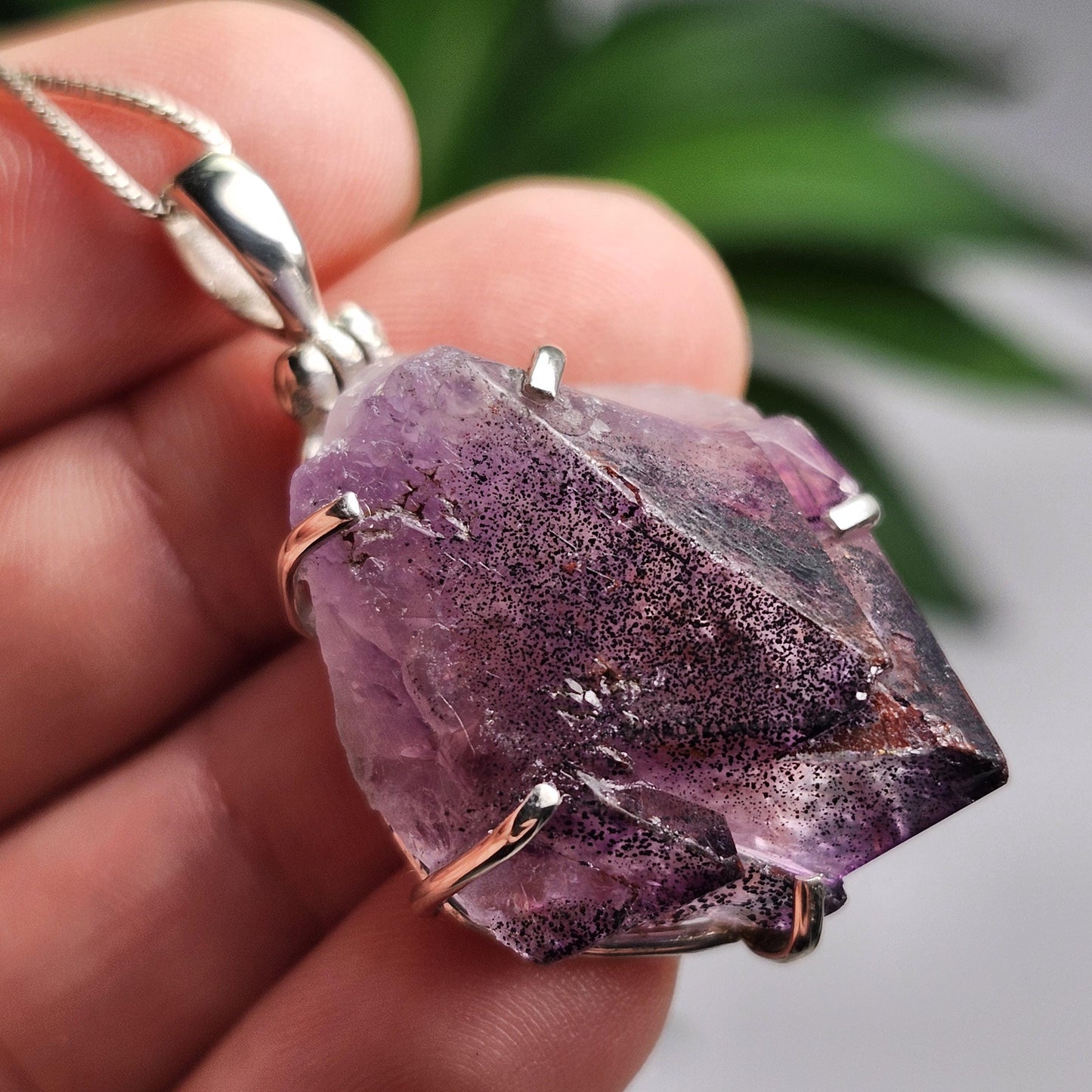 Thunder Bay Amethyst Crystal Pendant, Sterling Silver Amethyst Necklace