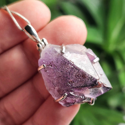 Thunder Bay Amethyst Crystal Pendant, Sterling Silver Amethyst Necklace