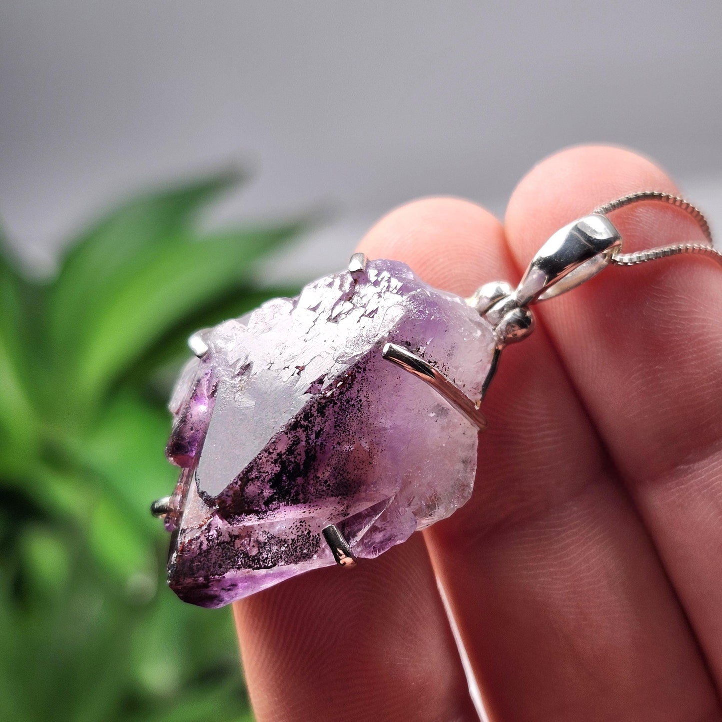 Thunder Bay Amethyst Crystal Pendant, Sterling Silver Amethyst Necklace