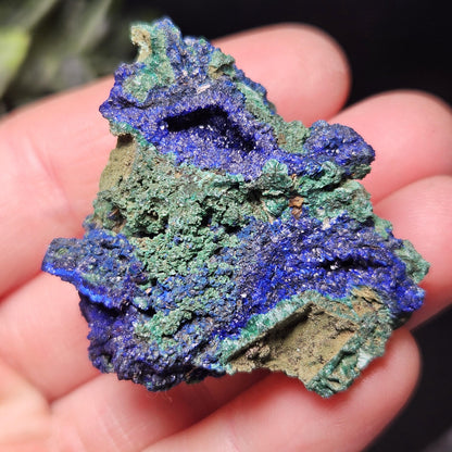 Azurite & Malachite Crystal Cluster, Vibrant Raw Specimen from Anhui, China