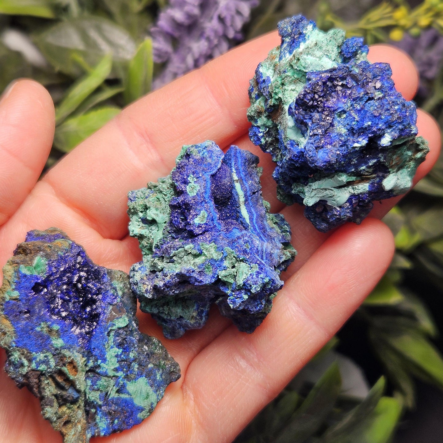 Azurite & Malachite Crystal Cluster, Vibrant Raw Specimen from Anhui, China