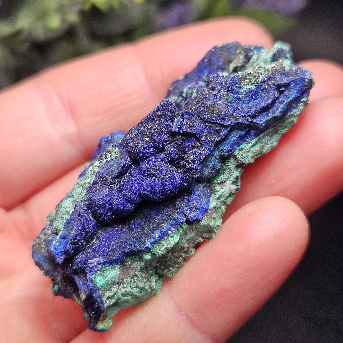 Azurite & Malachite Crystal Cluster, Vibrant Raw Specimen from Anhui, China