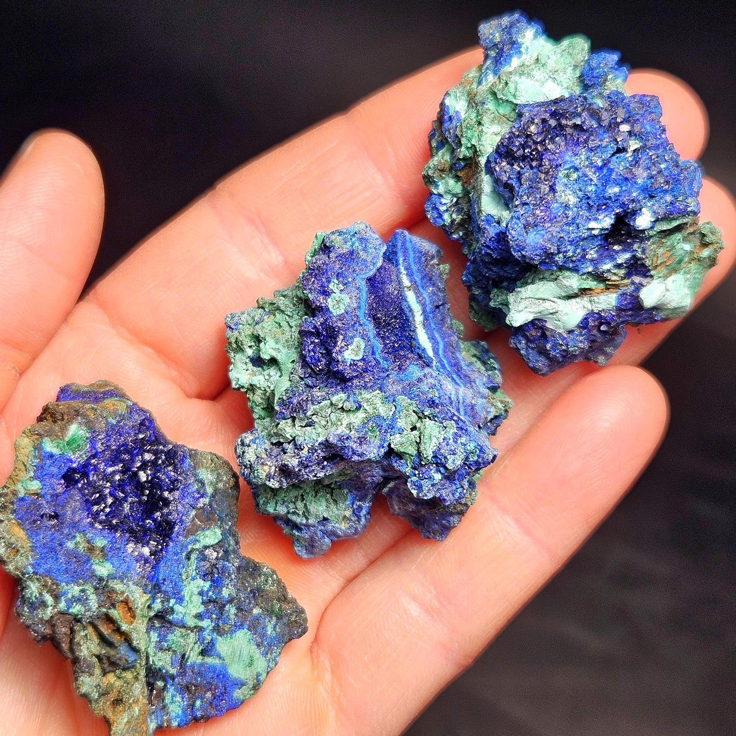 Azurite & Malachite Crystal Cluster, Vibrant Raw Specimen from Anhui, China