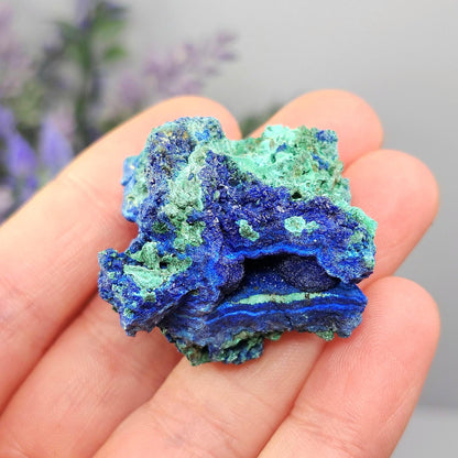 Azurite & Malachite Crystal Cluster, Vibrant Raw Specimen from Anhui, China