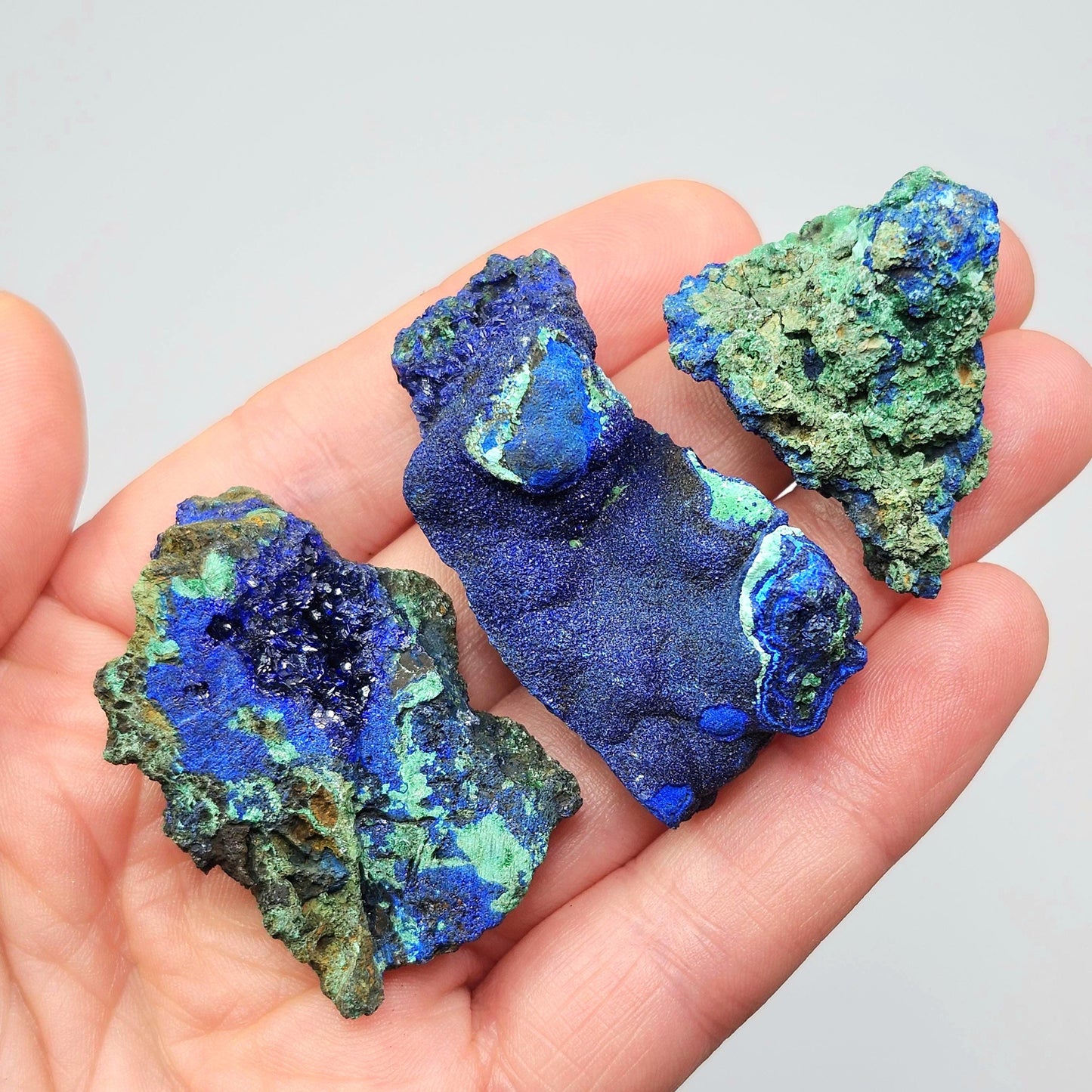 Azurite & Malachite Crystal Cluster, Vibrant Raw Specimen from Anhui, China