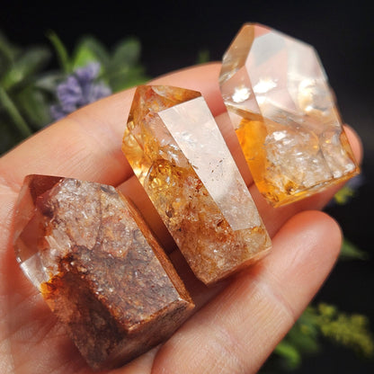 Fire Quartz Tower Point, Polished Hematoid Quartz Crystal