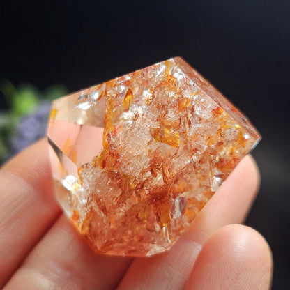 Fire Quartz Tower Point, Polished Hematoid Quartz Crystal