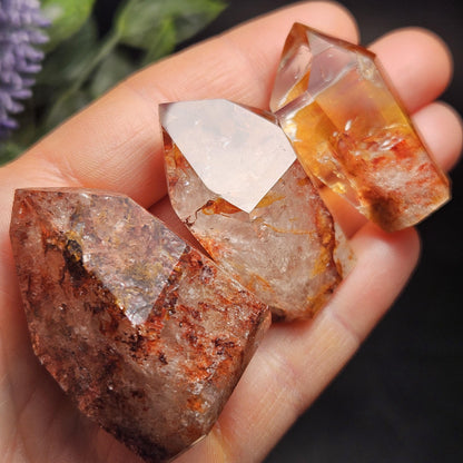 Fire Quartz Tower Point, Polished Hematoid Quartz Crystal