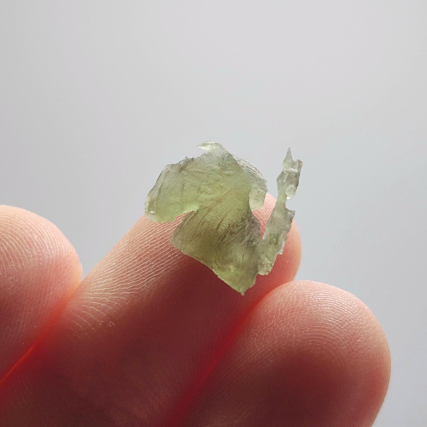 Moldavite Angel Chiming Tektite .45g, Genuine Moldavite Crystal Specimen
