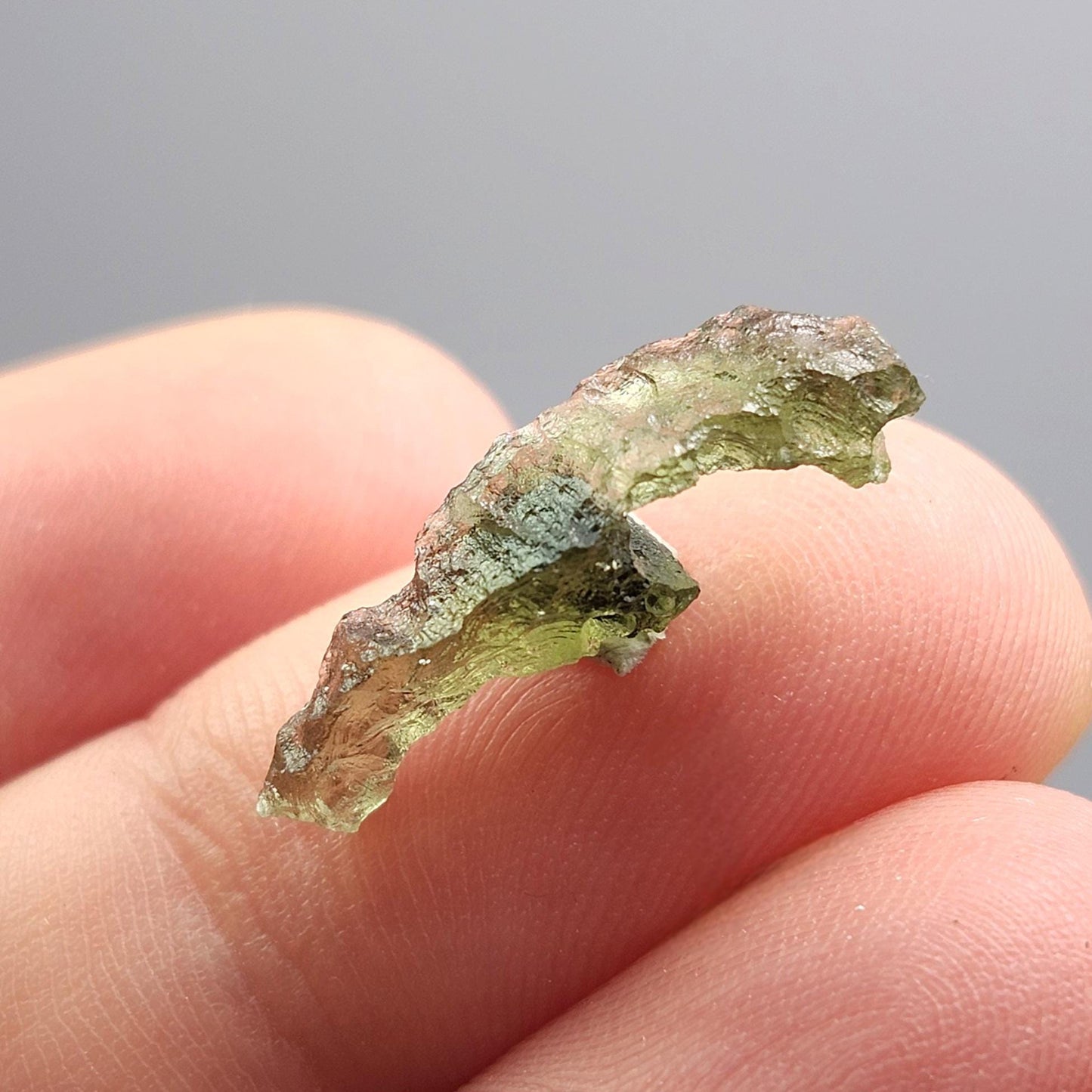 Moldavite Angel Chiming Tektite .49g, Genuine Moldavite