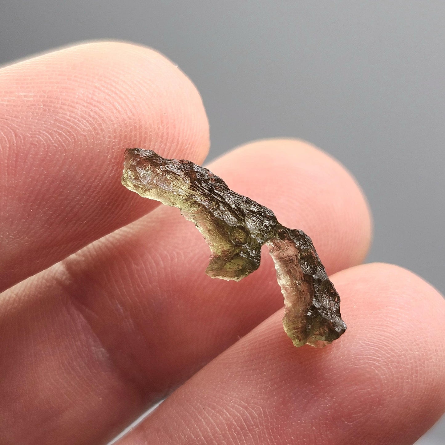 Moldavite Angel Chiming Tektite .49g, Genuine Moldavite