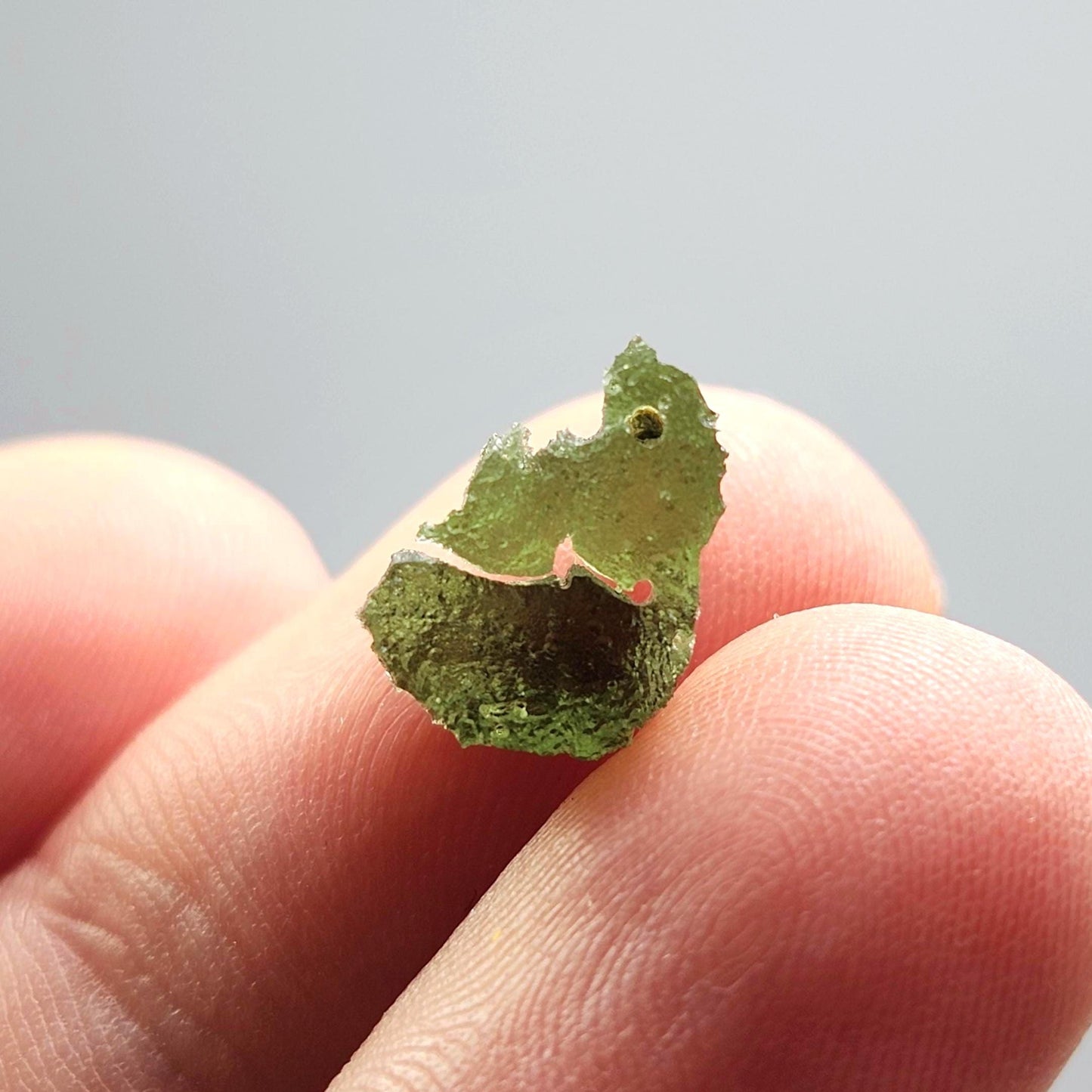 Moldavite Angel Chiming Tektite 0.72g, Genuine Moldavite