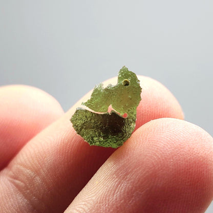 Moldavite Angel Chiming Tektite 0.72g, Genuine Moldavite