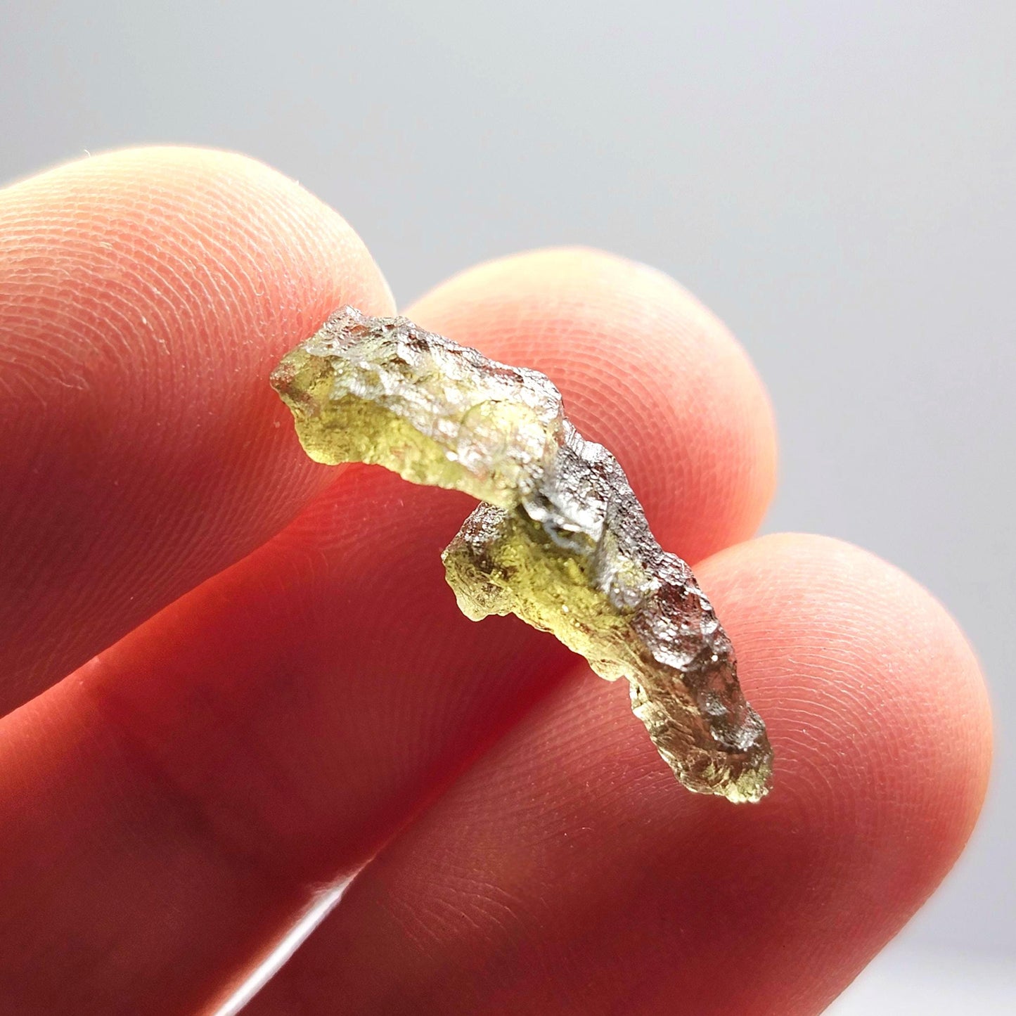 Moldavite Angel Chiming Tektite .49g, Genuine Moldavite