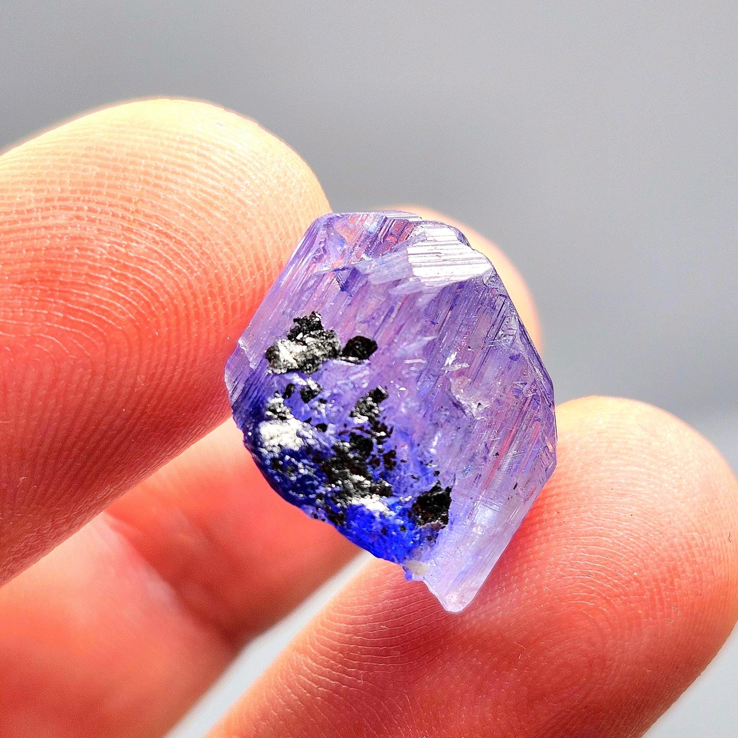 Indigo Tanzanite Crystal 3.3g, Raw Terminated Bi color Tanzanite Specimen