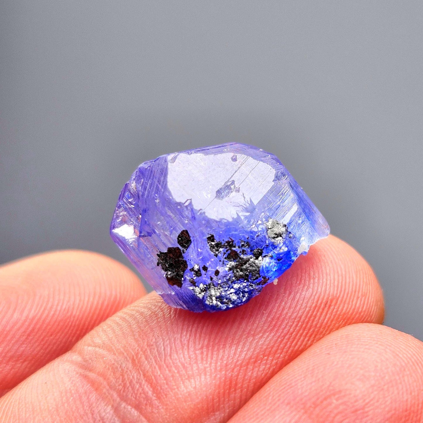 Indigo Tanzanite Crystal 3.3g, Raw Terminated Bi color Tanzanite Specimen