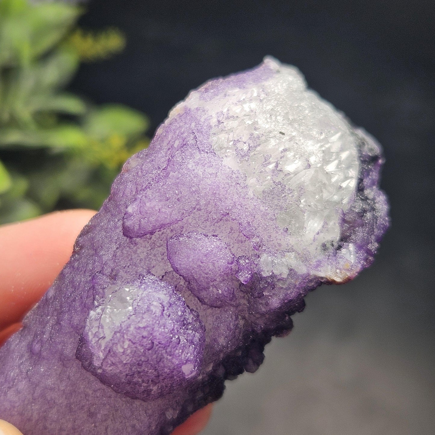 Purple Fluorite on Candle Quartz from Inner Mongolia, 130g