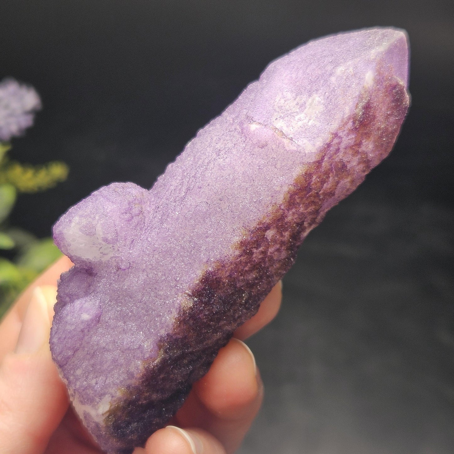Purple Fluorite on Candle Quartz from Inner Mongolia, 130g