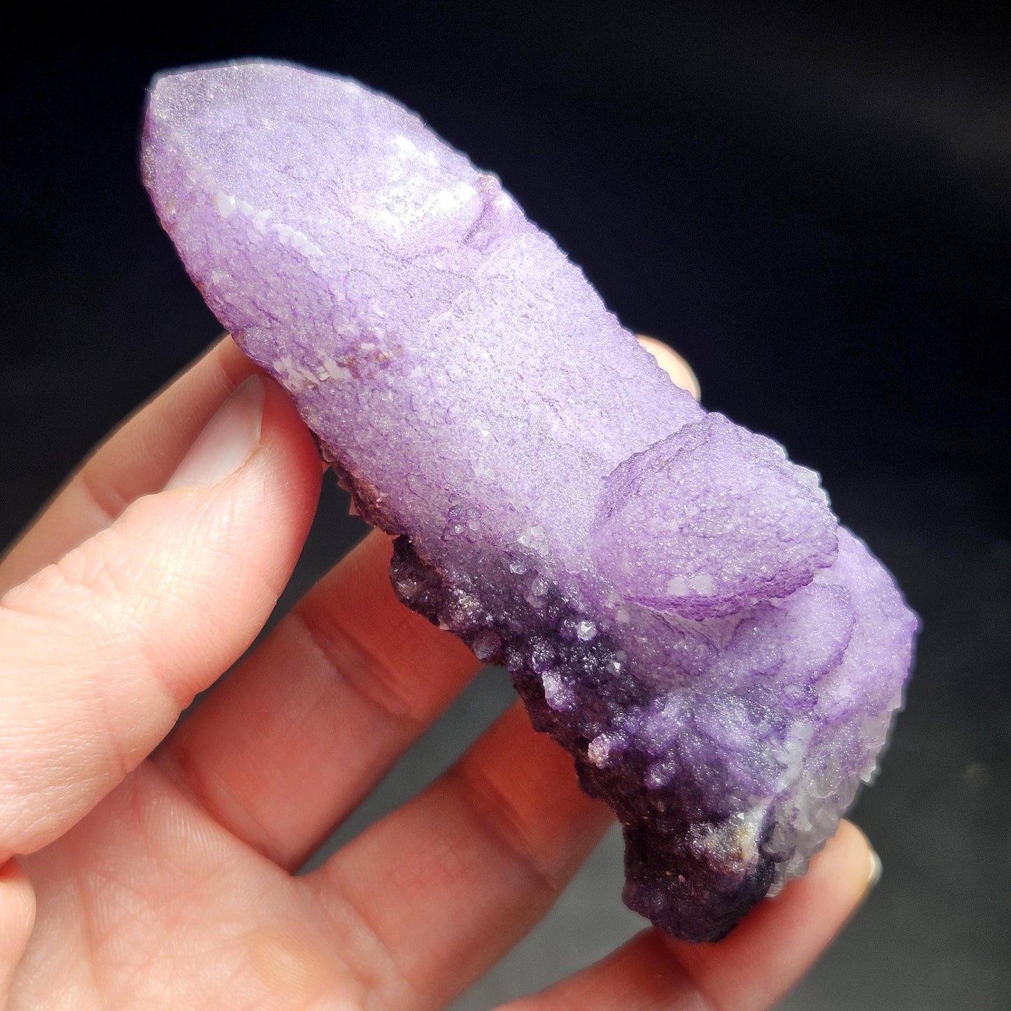 Purple Fluorite on Candle Quartz from Inner Mongolia, 130g