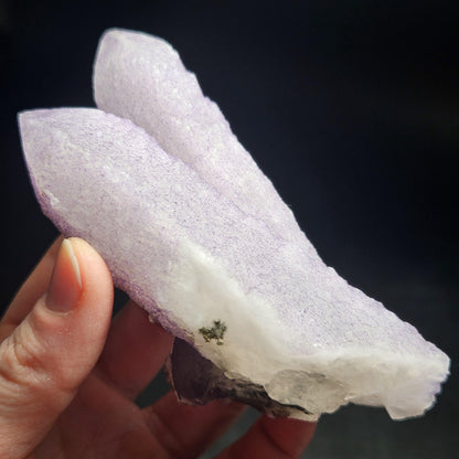 Twinned Purple Fluorite on Candle Quartz from Inner Mongolia, 231g