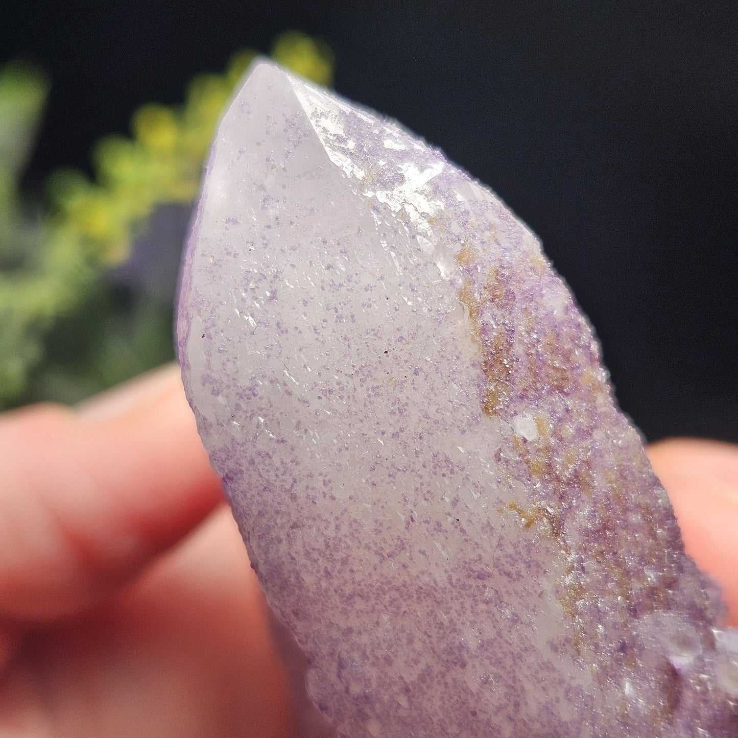 Twinned Purple Fluorite on Candle Quartz from Inner Mongolia, 231g