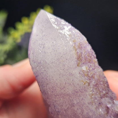 Twinned Purple Fluorite on Candle Quartz from Inner Mongolia, 231g
