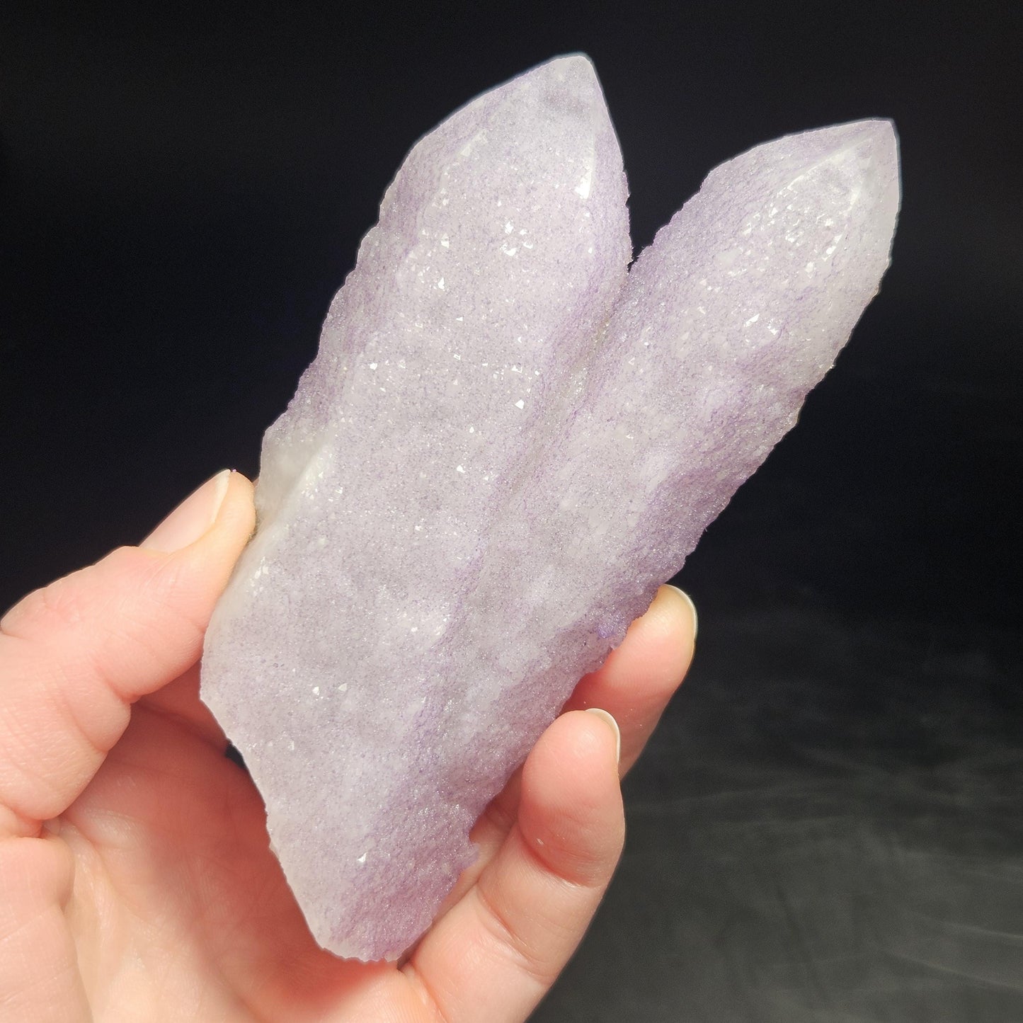 Twinned Purple Fluorite on Candle Quartz from Inner Mongolia, 231g