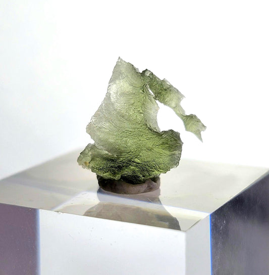 Moldavite Angel Chiming Tektite .45g, Genuine Moldavite Crystal Specimen