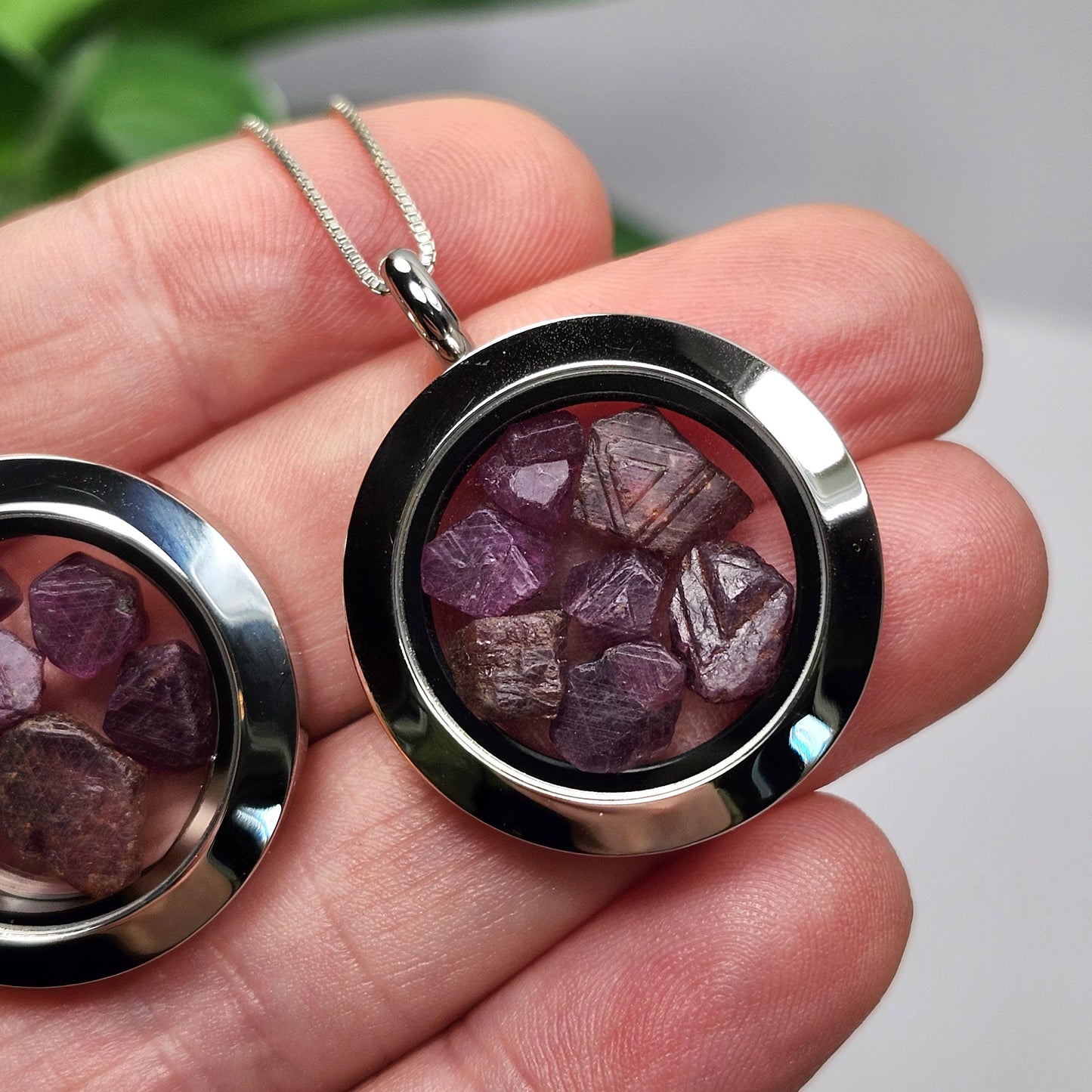 Record Keeper Ruby Crystal Pendant, Ruby Locket Necklace