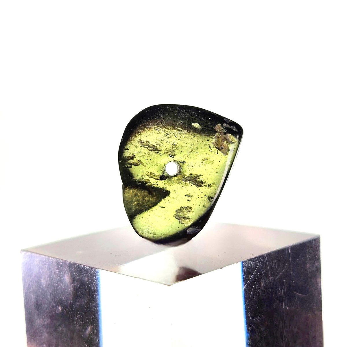 Genuine Moldavite Bead 1.70g, Authentic Moldavite Crystal, Jewelry Making Bead