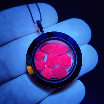 Record Keeper Ruby Crystal Pendant, Ruby Locket Necklace