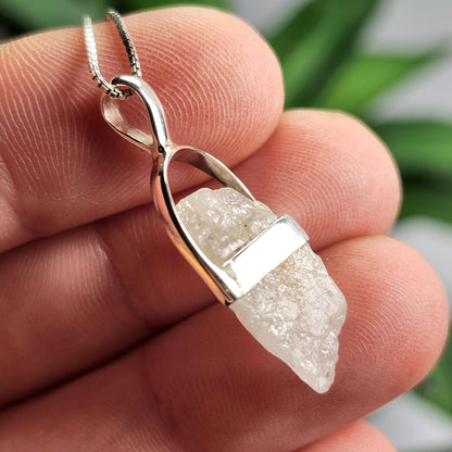 Phenacite Pendant, Nigerian Phenakite Crystal Sterling Silver Necklace