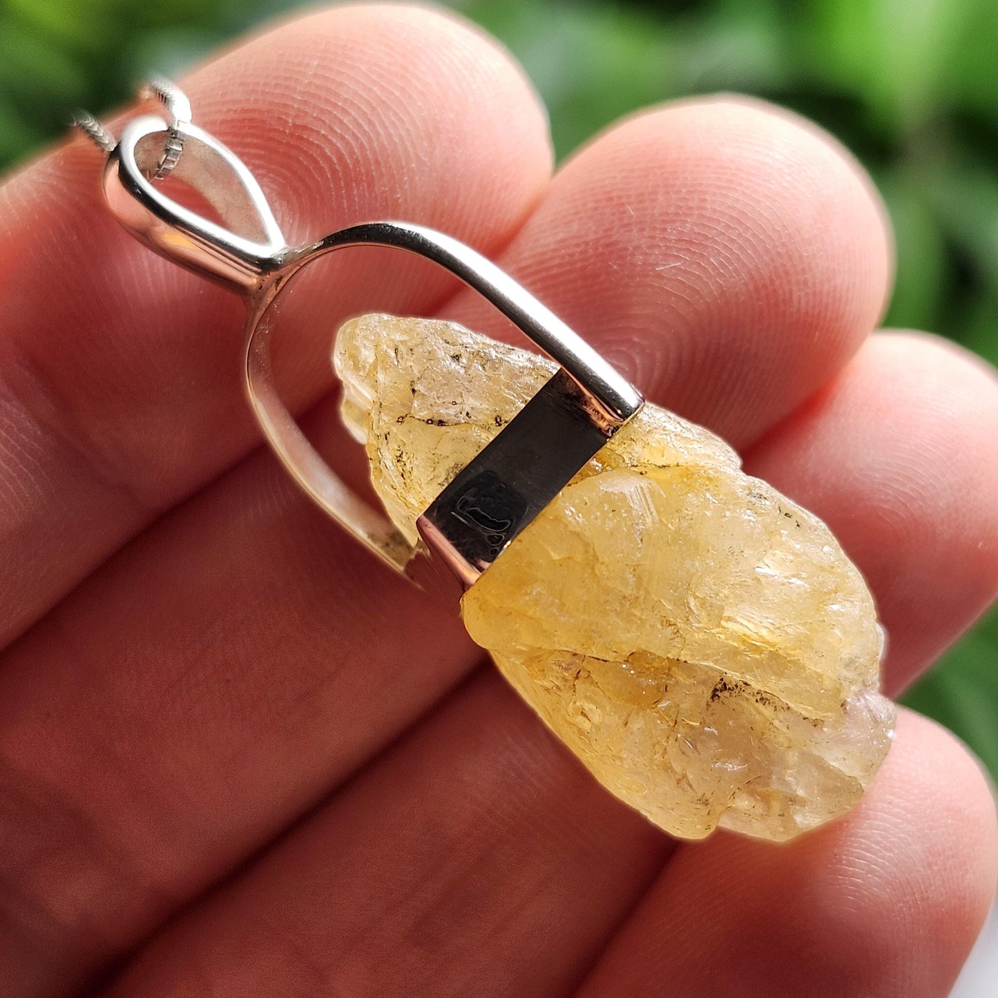 Golden Phenacite Pendant, Nigerian Phenakite Crystal Sterling Silver Necklace