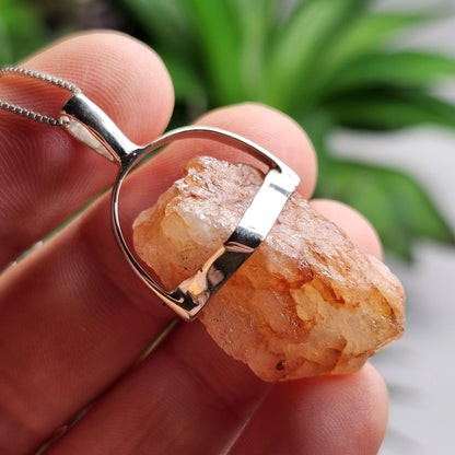 Phenacite Pendant 9.78g, Nigerian Phenakite Crystal Sterling Silver Necklace