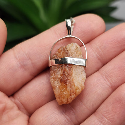 HUGE Phenacite Pendant 9.78g, Nigerian Phenakite Crystal Sterling Silver Necklace