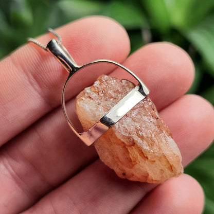 Phenacite Pendant 9.78g, Nigerian Phenakite Crystal Sterling Silver Necklace