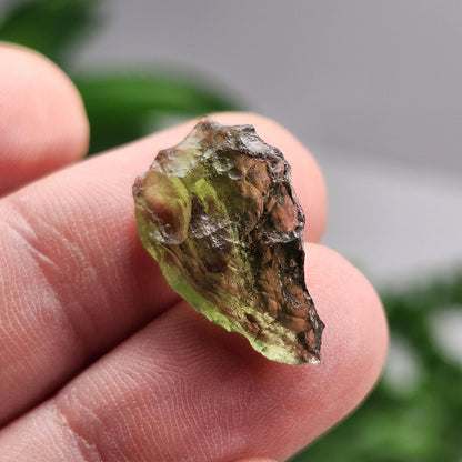 Moldavite Poison Green Specimen 1.33g, Authentic Raw Moldavite Crystal from Vrabce