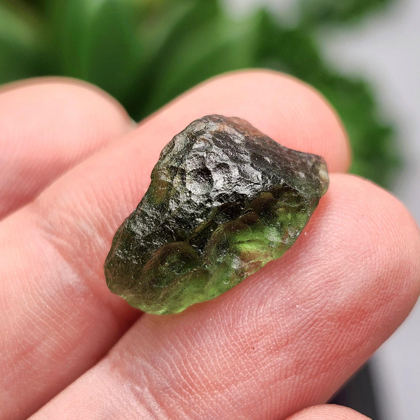 Poison Green Moldavite Crystal 2.02g: Authentic Raw Moldavite Specimen