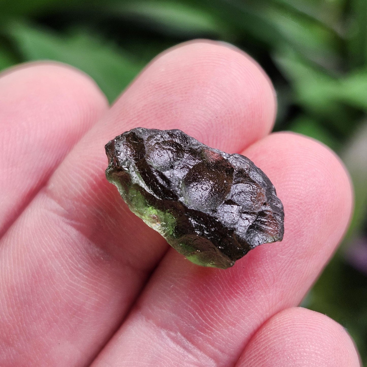Poison Green Moldavite Crystal 2.02g: Authentic Raw Moldavite Specimen