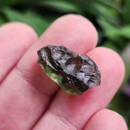 Poison Green Moldavite Crystal 2.02g: Authentic Raw Moldavite Specimen