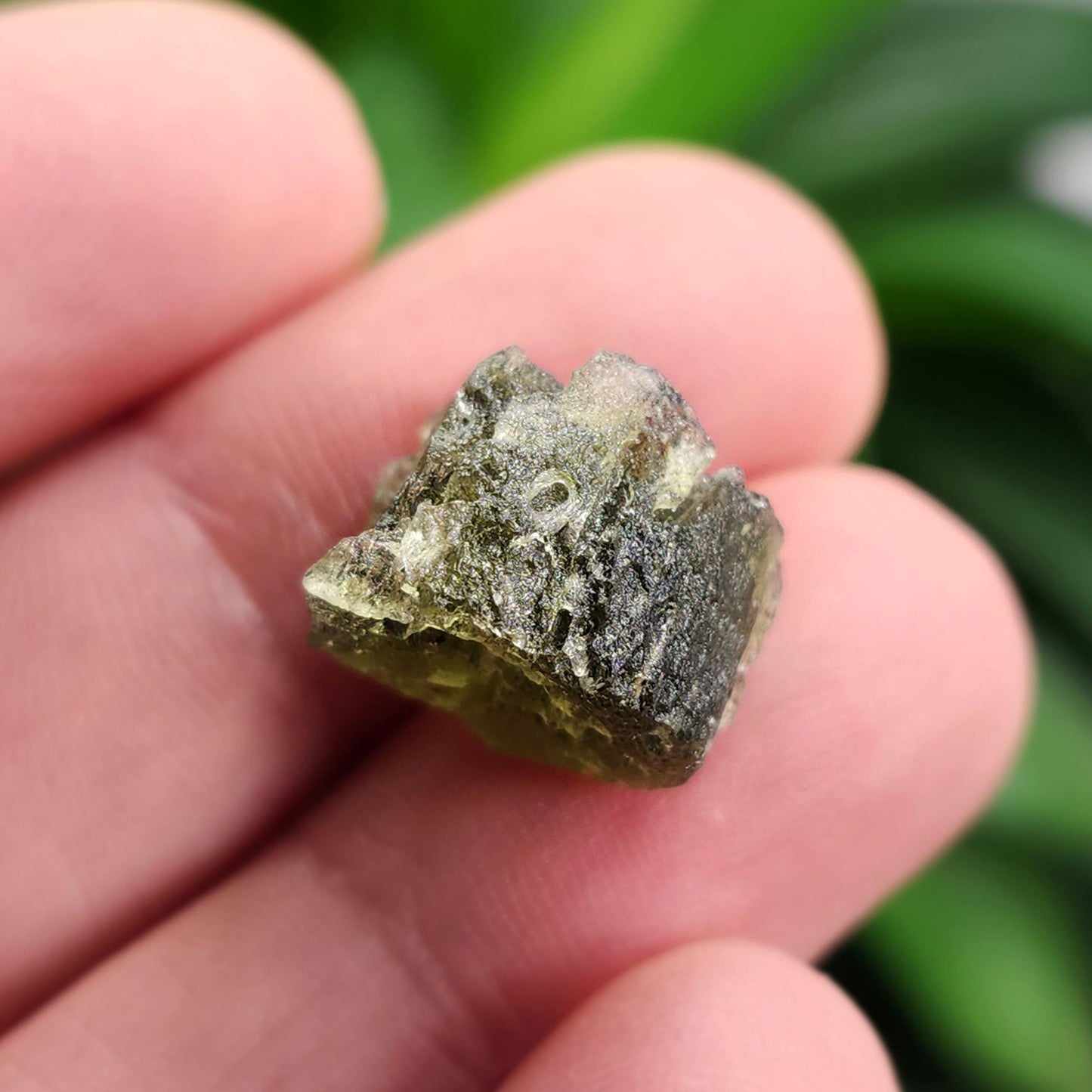 Moldavite Specimen 2.16g with Natural HOLE, Authentic Moldavite Crystal Tektite
