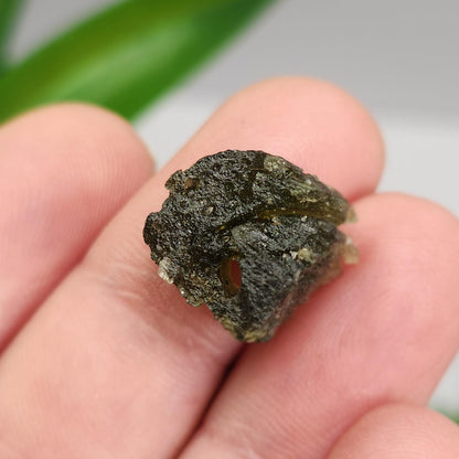 Moldavite Specimen 2.16g with Natural HOLE, Authentic Moldavite Crystal Tektite