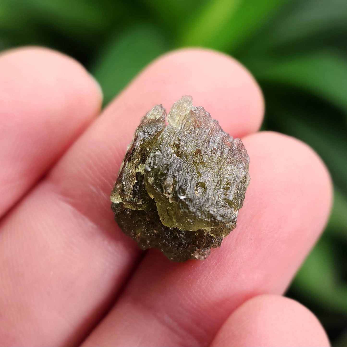 Moldavite Specimen 2.16g with Natural HOLE, Authentic Moldavite Crystal Tektite