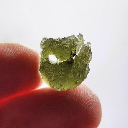 Moldavite Specimen 2.16g with Natural HOLE, Authentic Moldavite Crystal Tektite