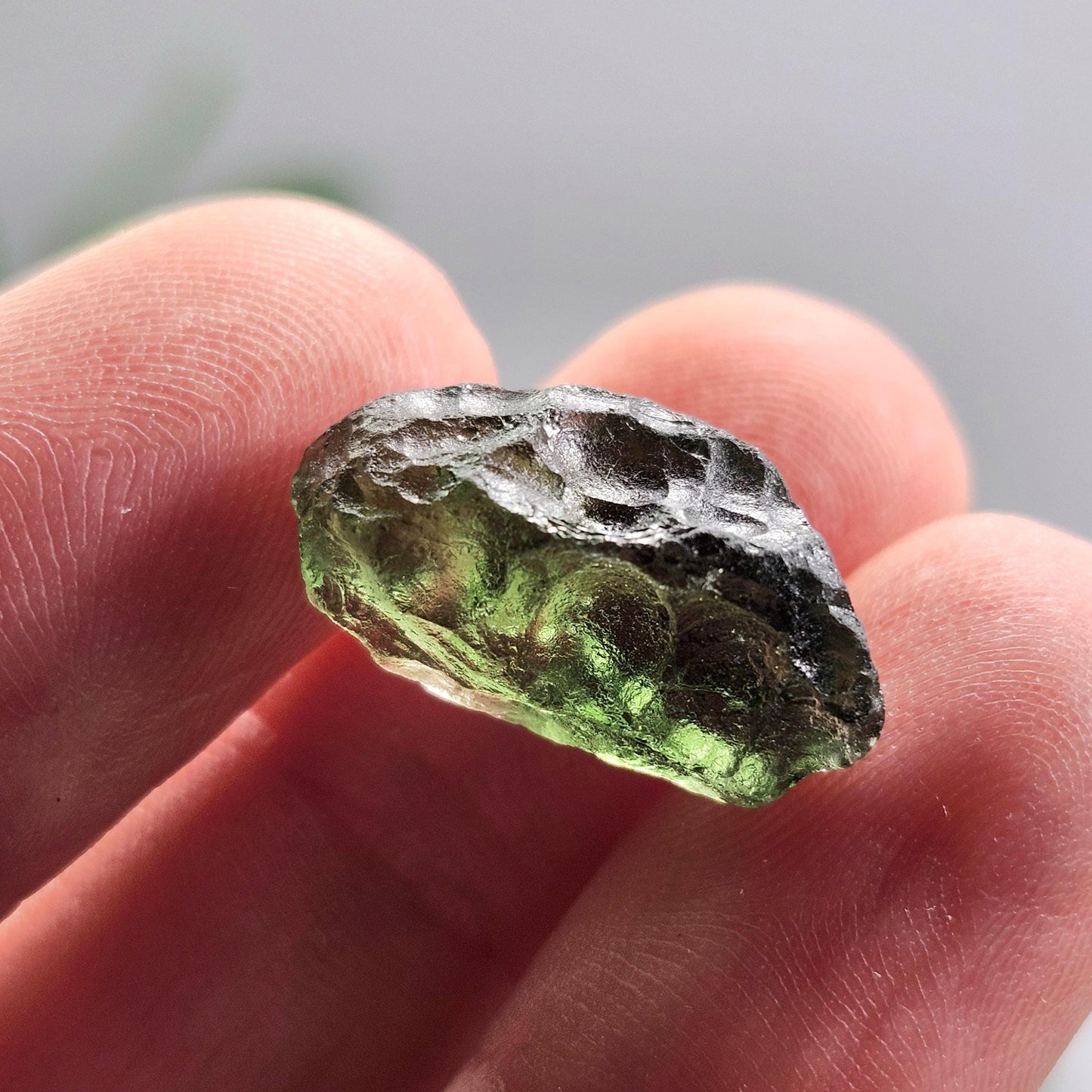 Poison Green Moldavite Crystal 2.02g: Authentic Raw Moldavite Specimen