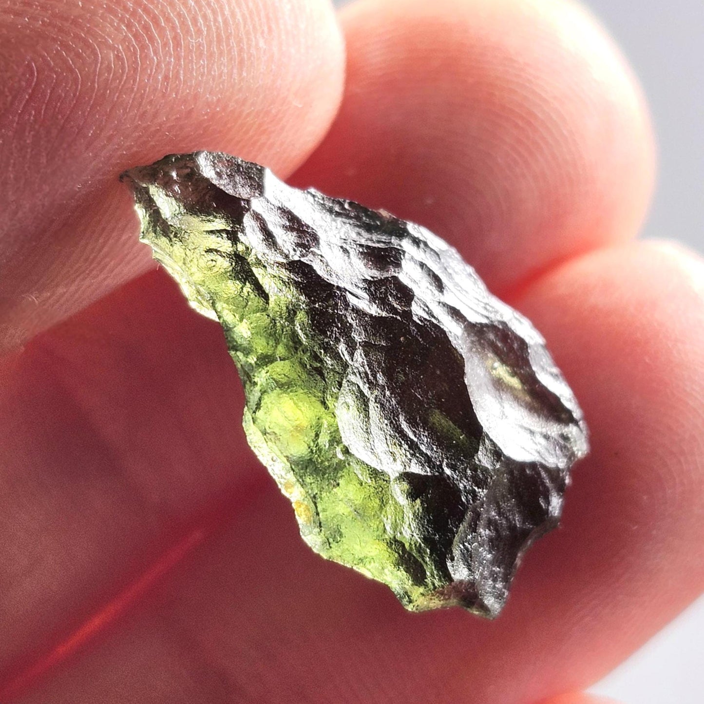 Moldavite Poison Green Specimen 1.33g, Authentic Raw Moldavite Crystal from Vrabce