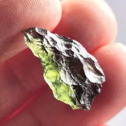 Moldavite Poison Green Specimen 1.33g, Authentic Raw Moldavite Crystal from Vrabce
