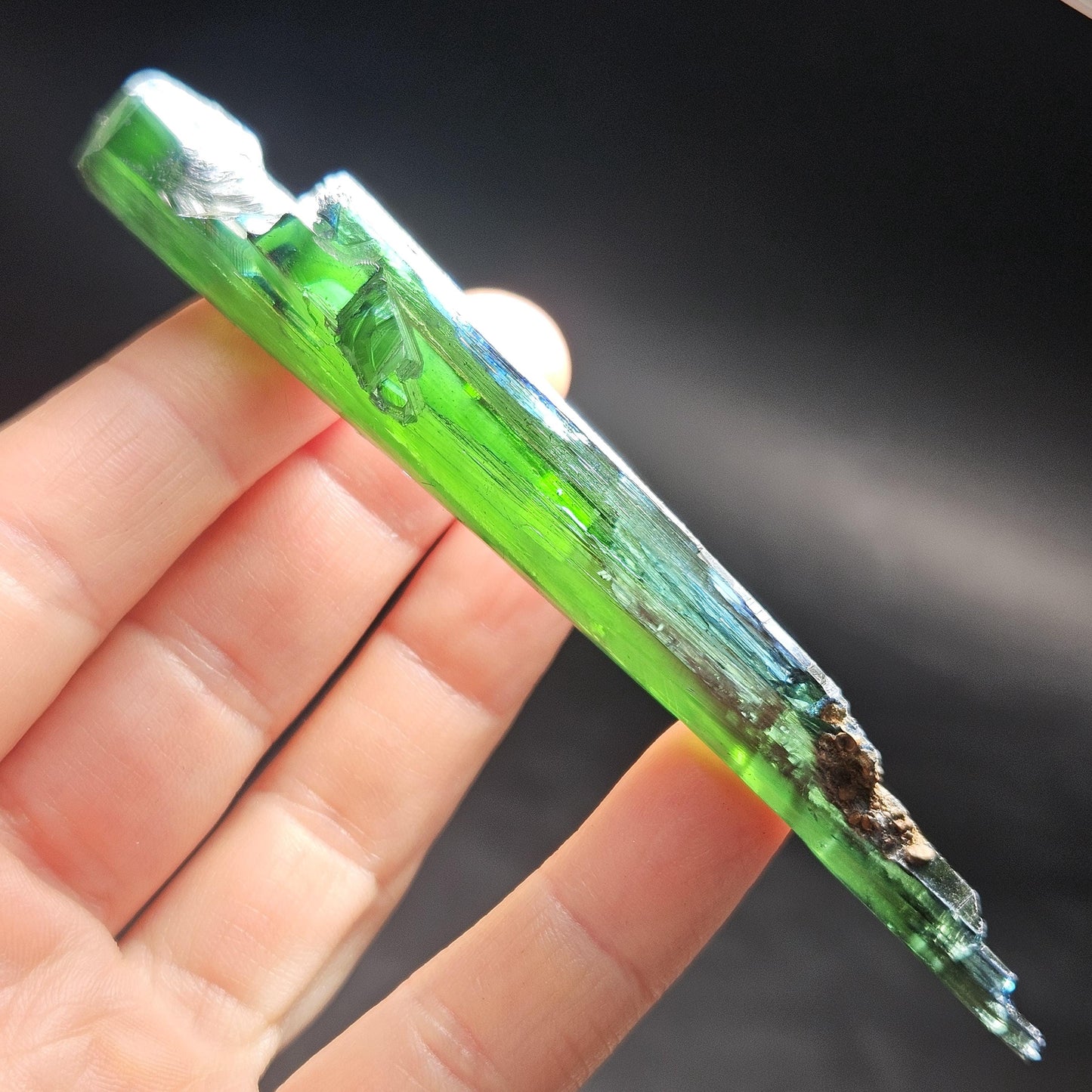 Vivianite Crystal 24.25g, Terminated Vivianite Blade Specimen from Brazil