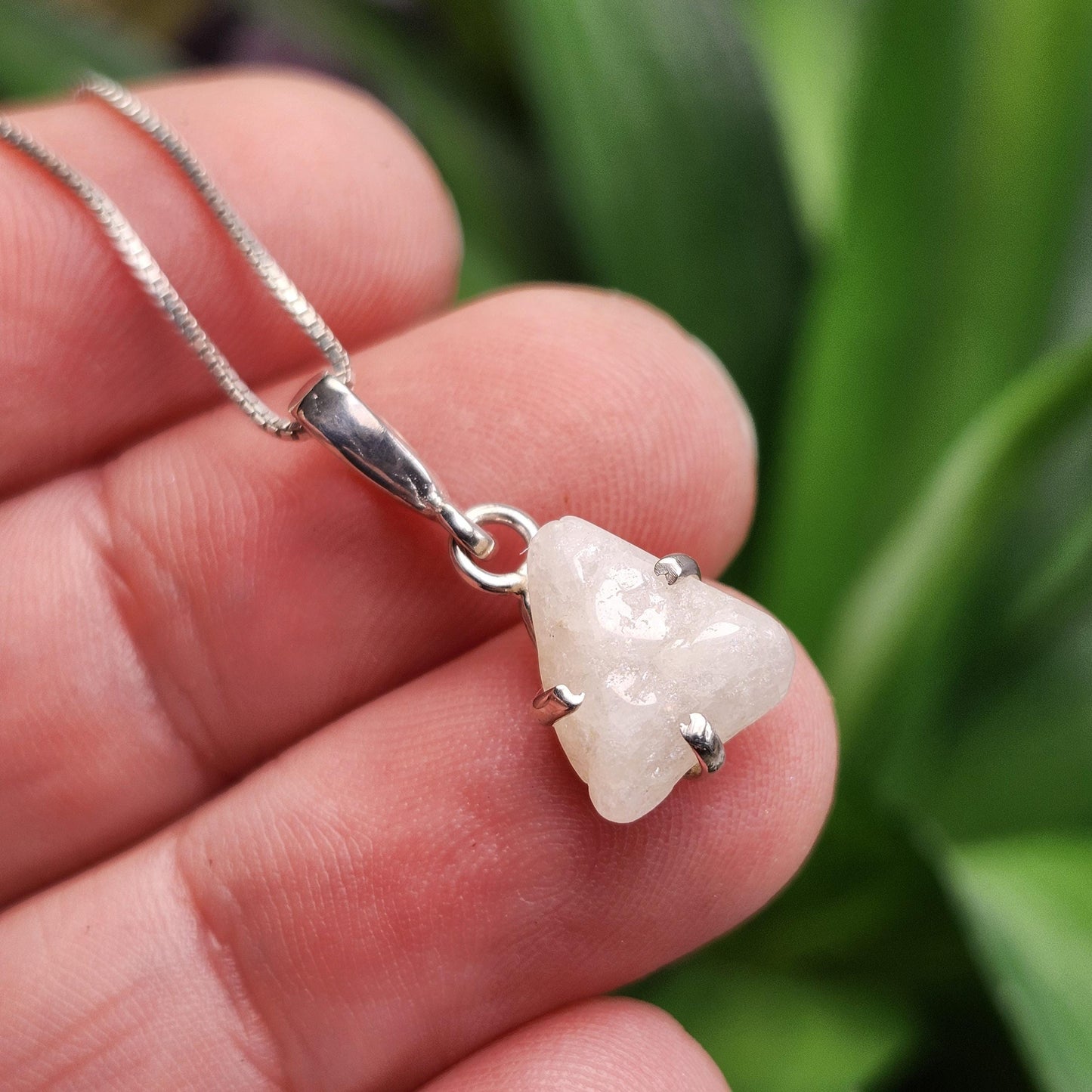 Polished Phenacite Pendant, Nigerian Phenakite Crystal Sterling Silver Necklace